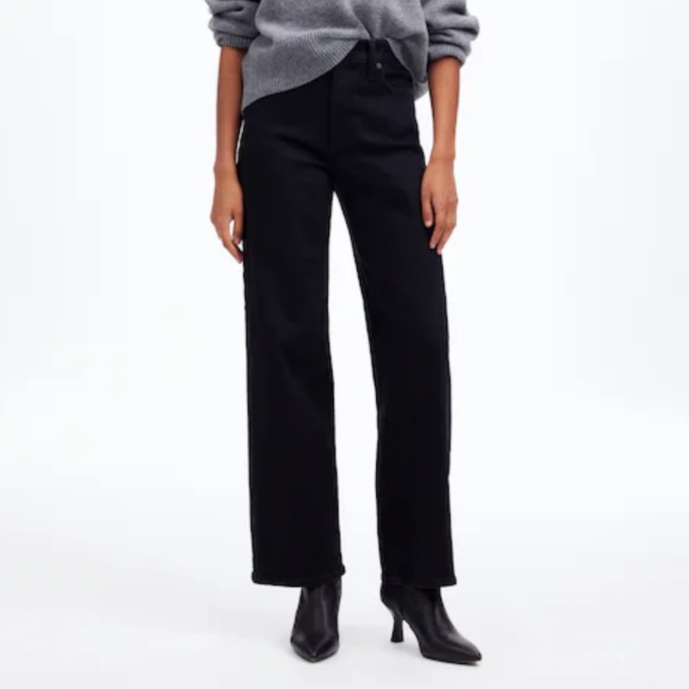 The Perfect Vintage Wide-Leg Jean in Black Rinse